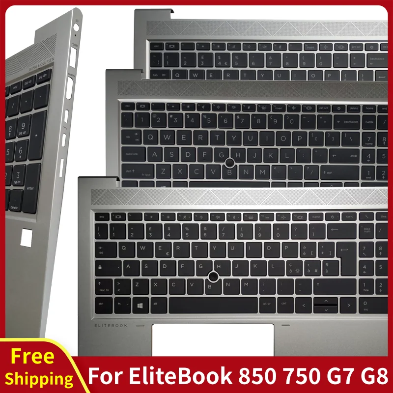 New For EliteBook 750 755 G7 G8 850 855 G7 G8 US/UK/IT/SP/FR/LA Keyboard With Backlit Palm Rest SC Interface Cover Computer Part