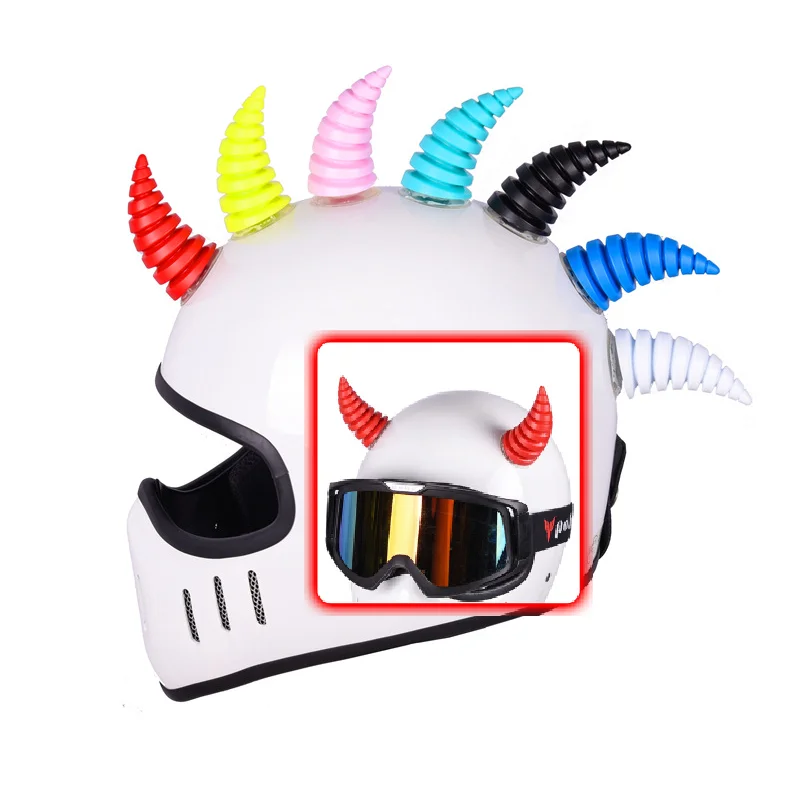 1 PCS Motorcycle Helmet Devil Sheep Horns Motocross Electric Bike Car Styling Decoration Stickers Universal Helmet Accessories