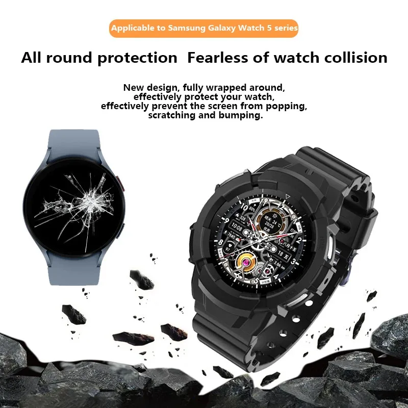 Soft Fashion Cover For Samsung Galaxy Watch 5 40mm 44mm Silicone Protector Case Strap For Samsun g Watc h 5 Pro 45mm Bumper