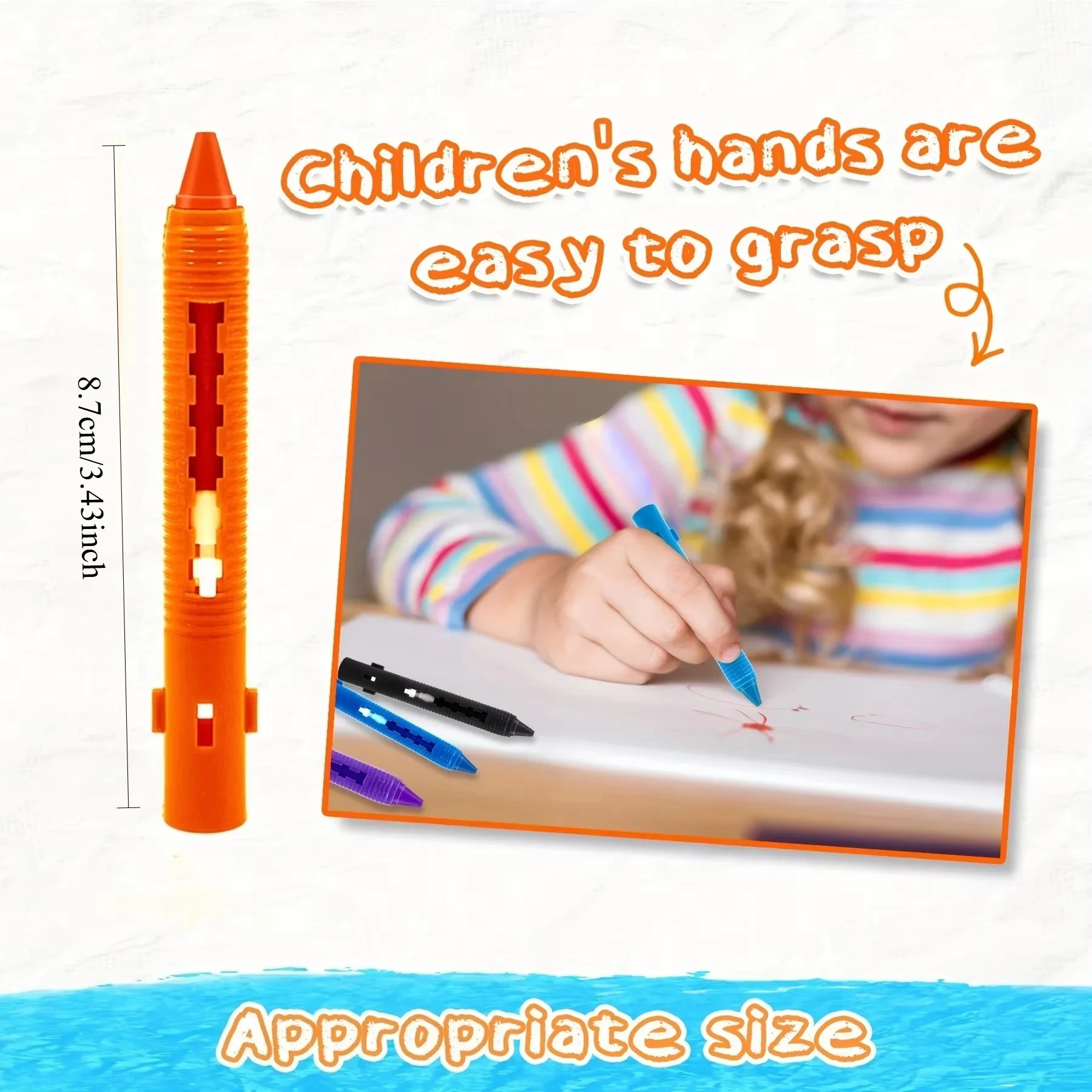Kids Washable Water-based Bath Crayons Odorless Educational Non-toxic Bathtub Drawing Markers Toddler Shower Art Supplies