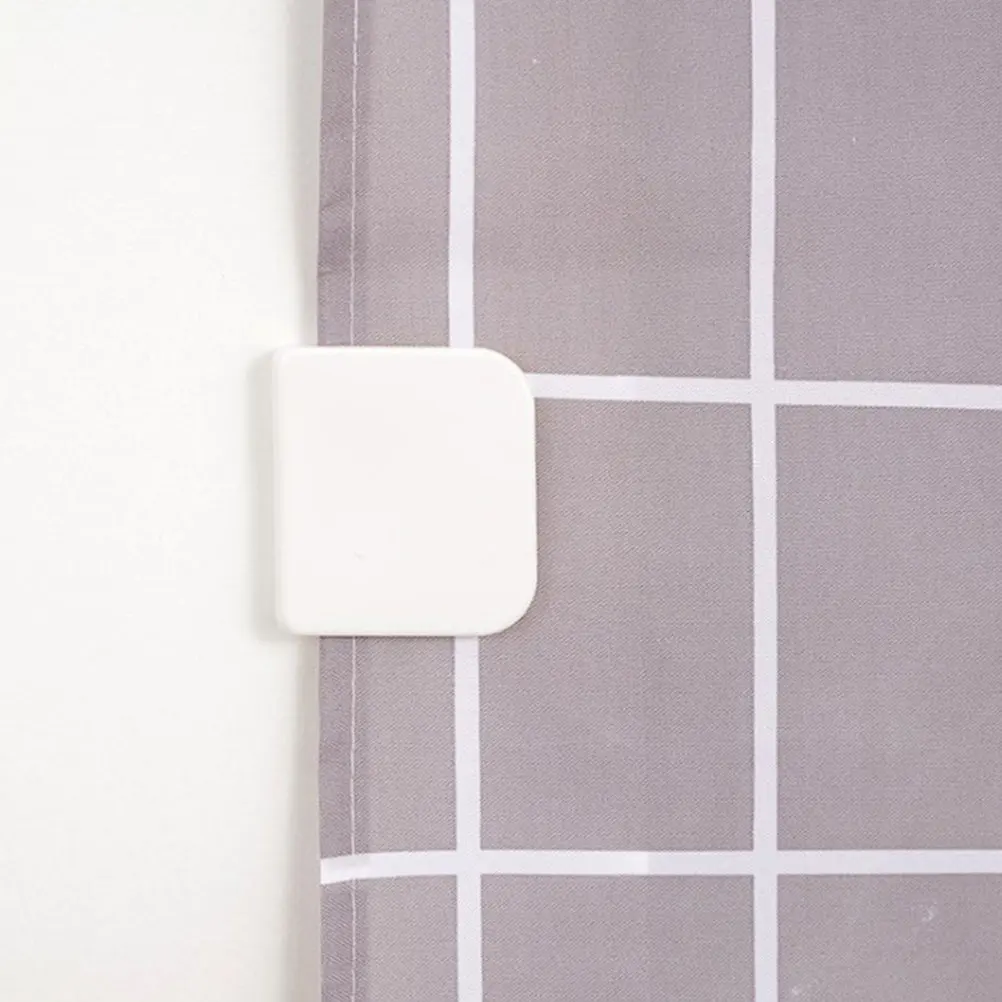 6Pcs Windproof Shower Curtain Clips Adhesive Self-Adhesive Bathroom Curtain Holder Splash Proof Guard for Tub Shower Liner