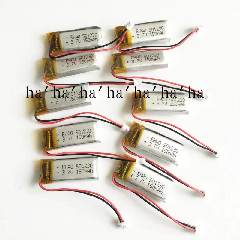 

10 шт. 3,7 В 150 мАч 501230 Lipo аккумуляторная батарея для JST 1,25 мм 2-контактный разъем