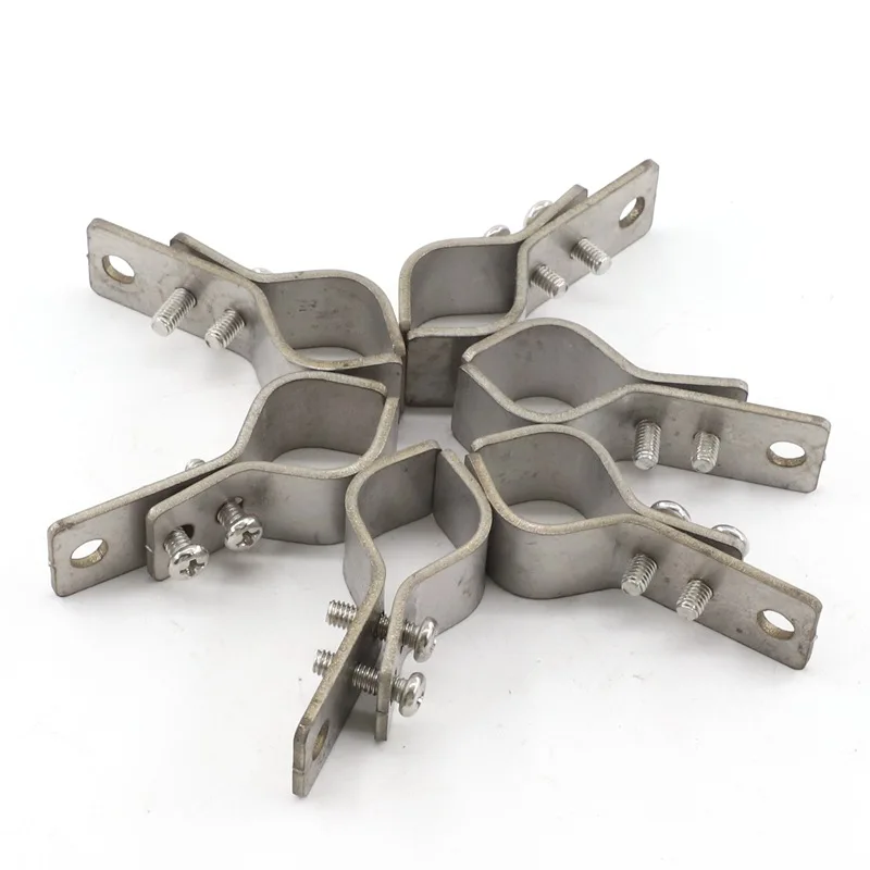 5Pcs/Lot SS304 Stainless Steel Pipe Clamp Wave Sunshade Net Accessories Adjustable Fixed Pipe Clamps Sun Shade Net Install Parts