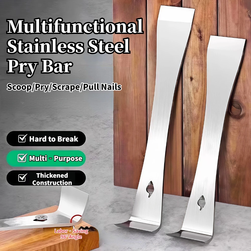 1PC 7-Inch Long Heavy-Duty Stainless Steel Pry Bar Scraper Flat Metal Tool for Automotive Repair And Removal