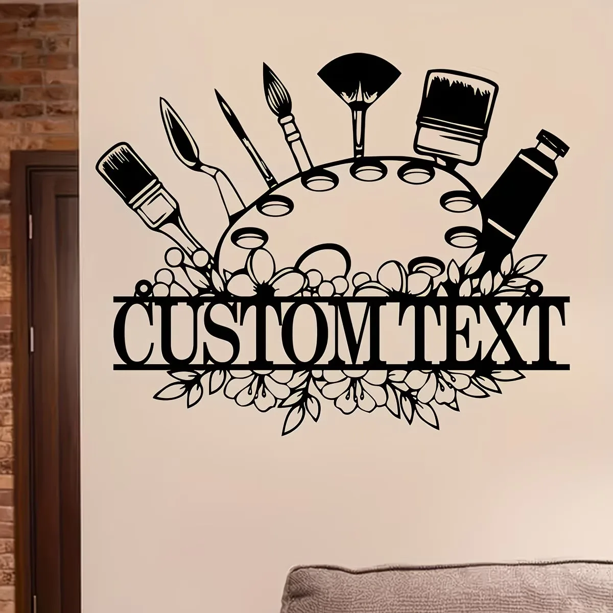 Custom Artist's Tool Metal Wall Art - Vintage Paintbrushes, Palette & Easel Design - Personalized Studio Decor for Painters