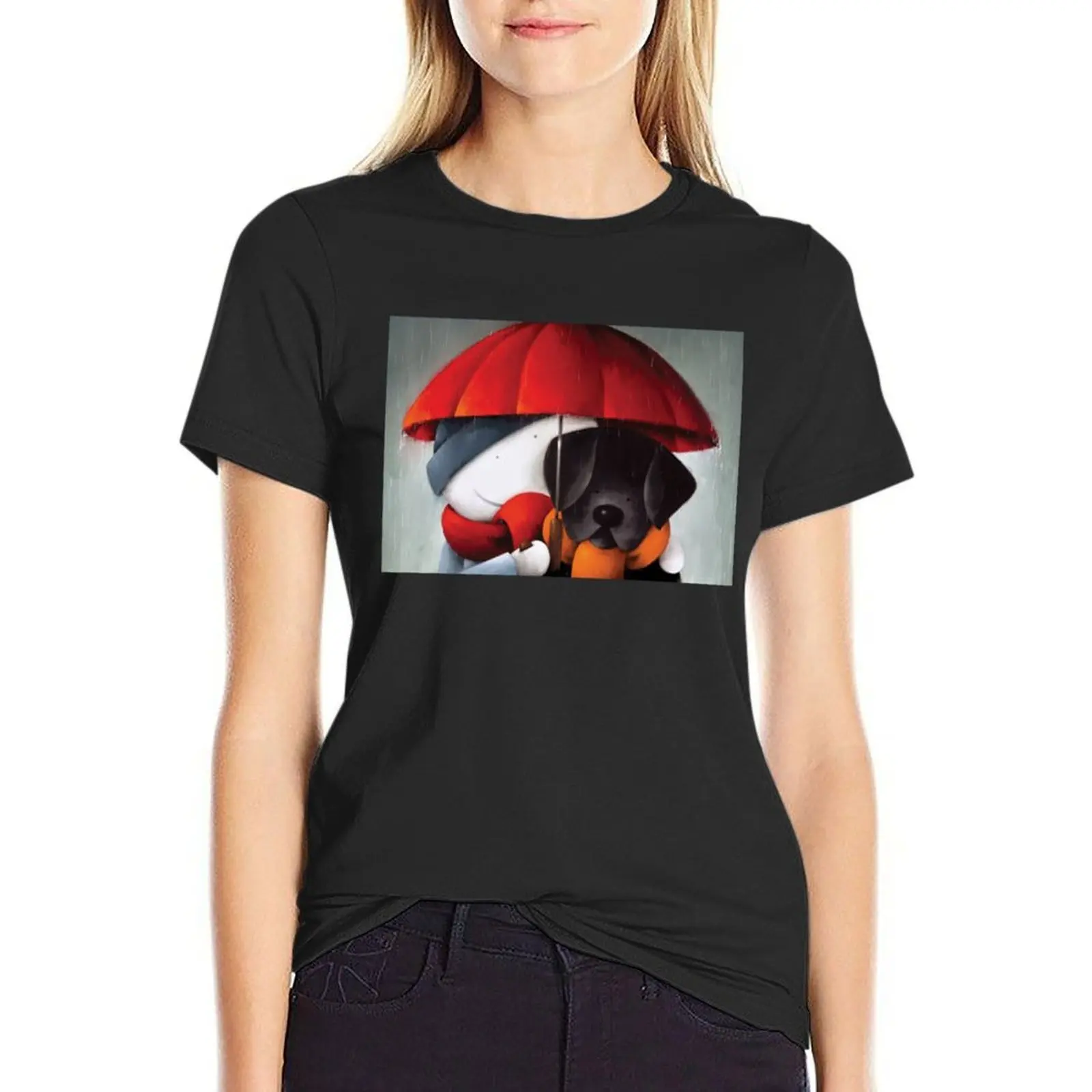 

Dough Hyde Showered With Love T-Shirt summer tops Short sleeve tee t-shirt dress for Women graphic