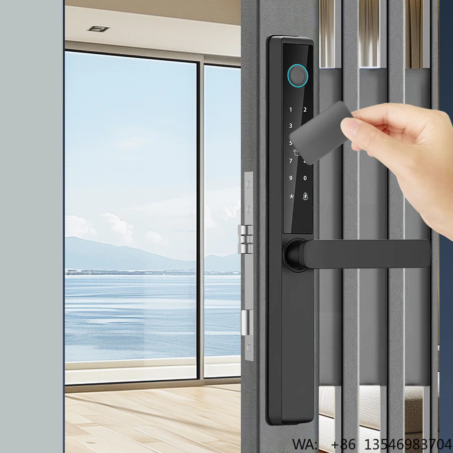 Smart Digital Door Lock Fingerprint Electronic Password Wood Aluminum Steel Door Tuya WiFi TTlock APP Keyless Cloud Aluminium