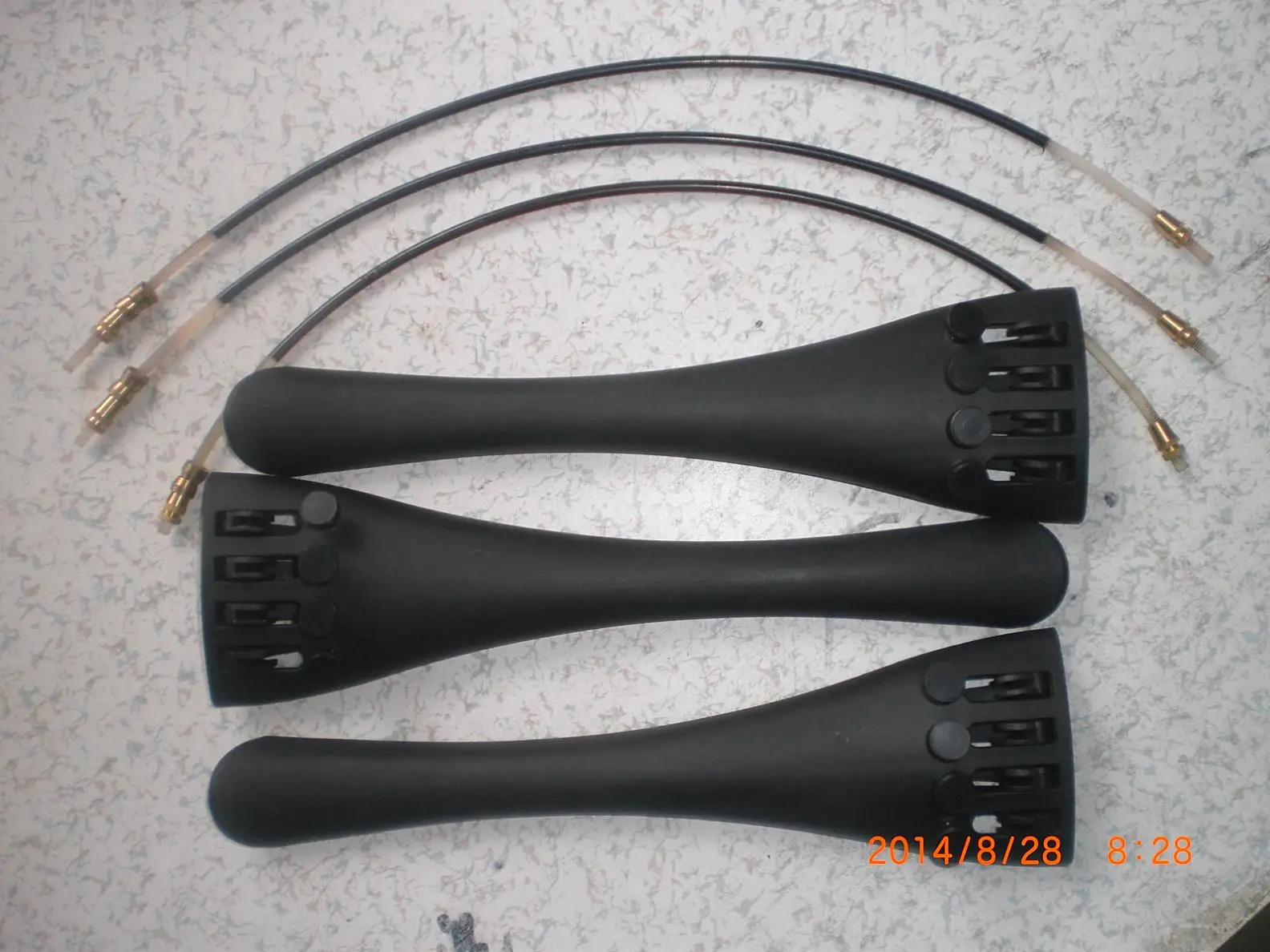 

10 PCs Carbon Fiber Cello Tailpiece 4/4 Size With Fine Tuners and 10 PCs Nylon Tail Guts