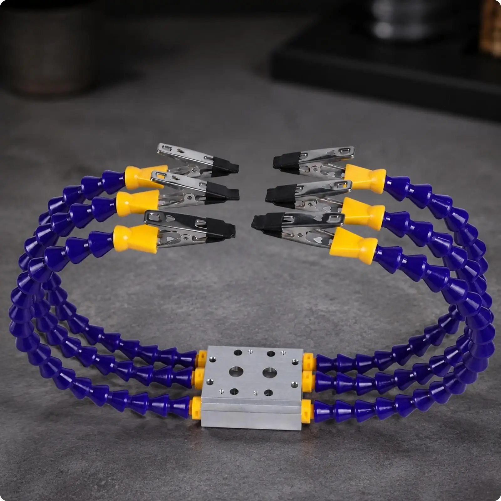 Adjustable Soldering Fixture Holder with Metal Base and Clip Grips for Hobbyist Electronics Welding and Repair Work