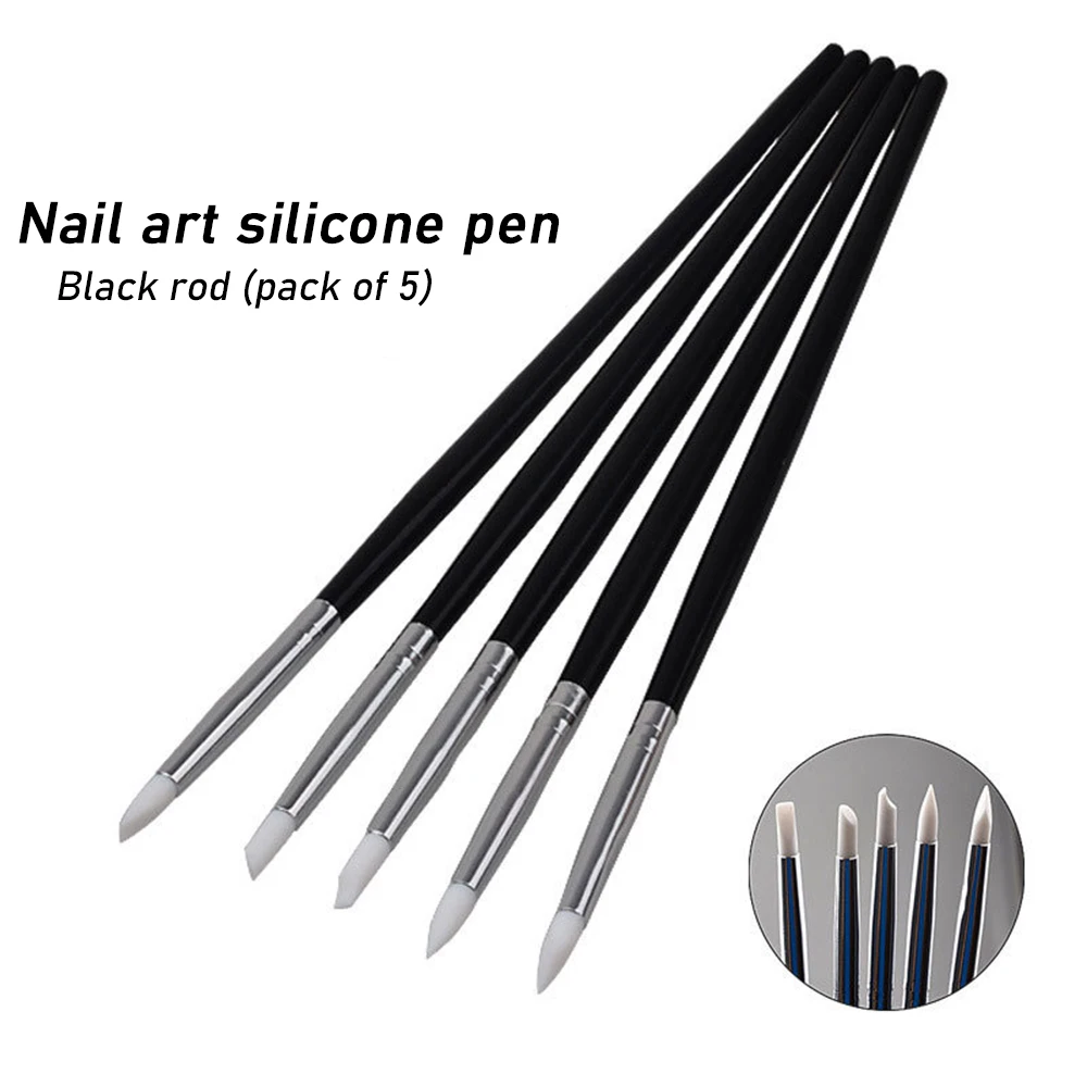 5PCS Silicone DIY Clay Sculpting For Brush Modeling Dotting Nail Art Pottery Engraved Hollowed Out New Carving Sculpting Tools