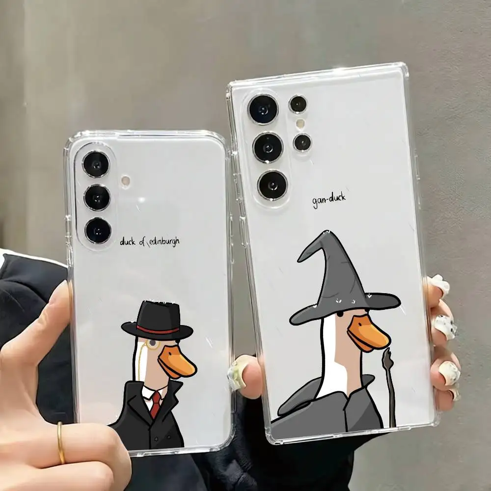 Whimsical Y2K Untitled Goose Phone Case For Samsung S25,S24,S21,S22,S23,S30,Ultra,S20,Plus,Fe Transparent Cover