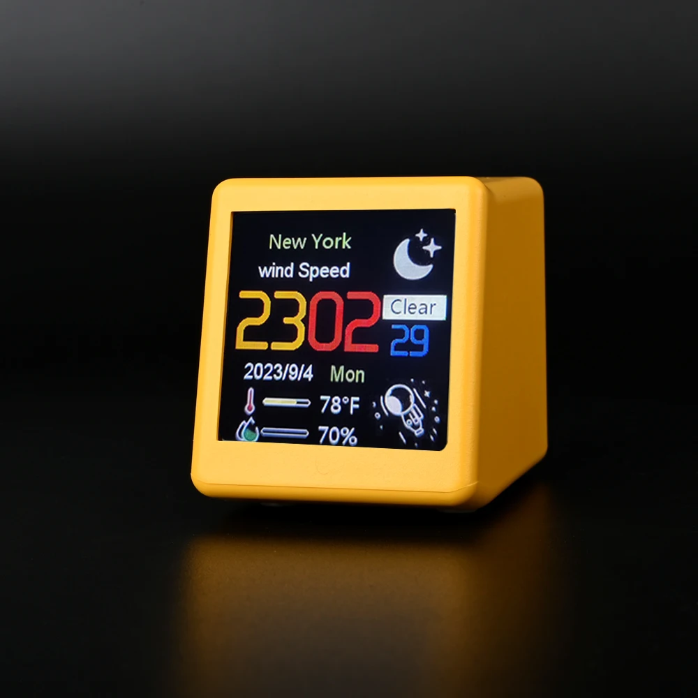 Smart weather clock electronic photo album weather station animation display WiFi networking automatic update desktop ornament