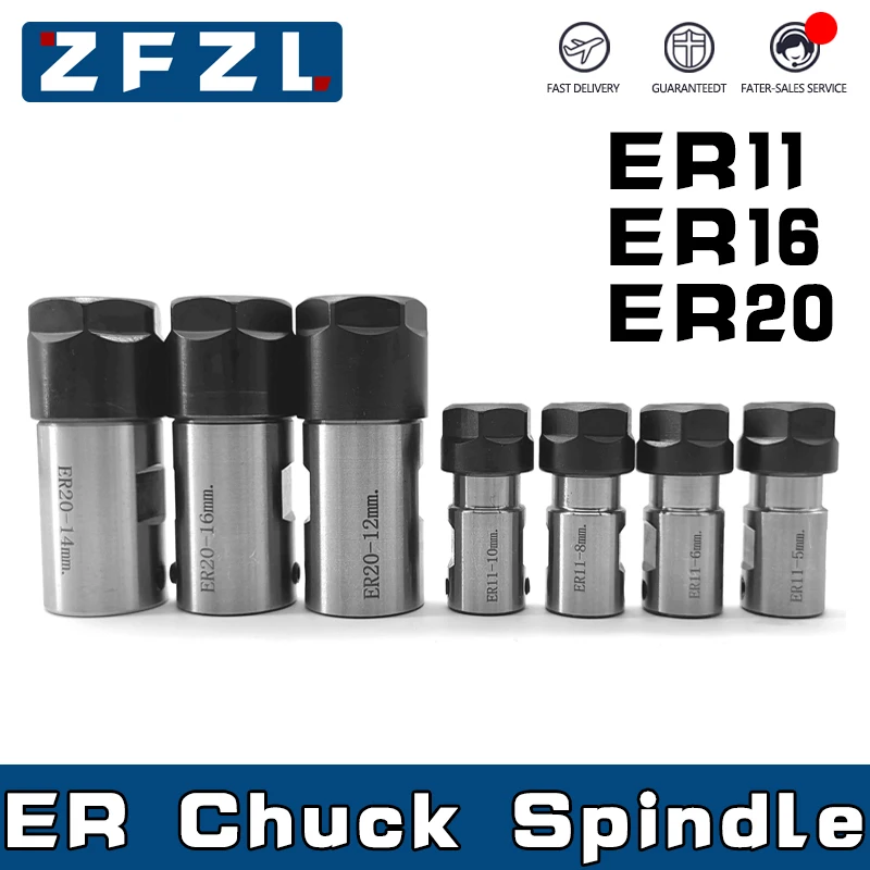 

1PC ER11 ER16 ER20 ER25 Collet Chuck Shaft ER11A ER16A ER20A 5mm 6mm 6.35mm 7mm 8mm 10mm Lathe Tools Spindle Extension Rod