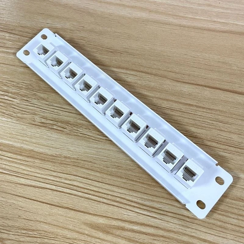  10-Port CAT6 Shielded Patch Panel 10G Ready Metal Housing Color-Coded Labeling