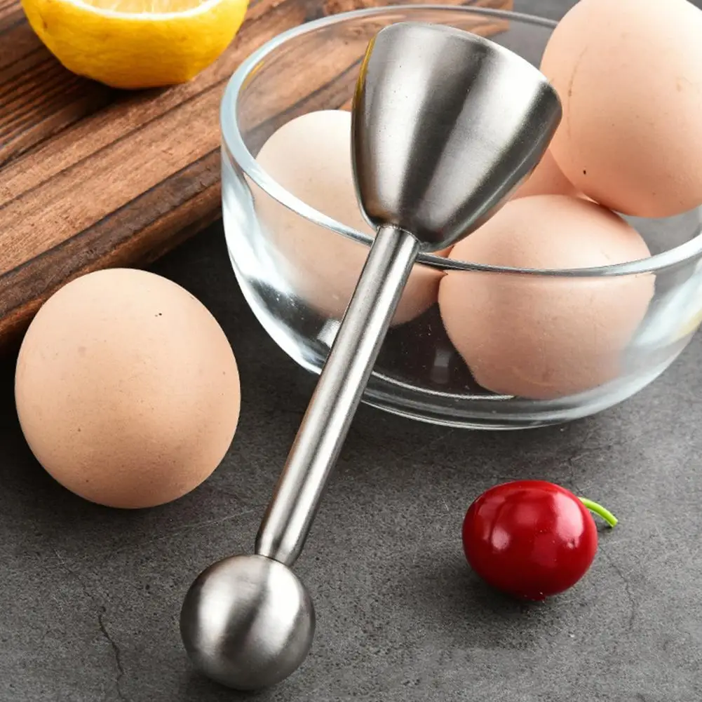 Breakfast Egg Gadget Stainless Steel Egg Opener Cracker Topper Shell Separator Remover Rust-proof Egg Cutter for Soft Hard