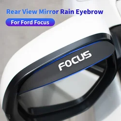 2PCS Car Rearview Mirror Rain Eyebrow For Ford Focus 2 MK2 MK3 MK1 MK4 RS Silicone Auto Sun Visor Shade Cover Protector Guards