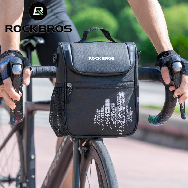 ROCKBROS Bicycle Bag Bike Frame Bag Front Tube Pocket Shoulder Pack Waterproof Handlebar Bag Bike Accessories