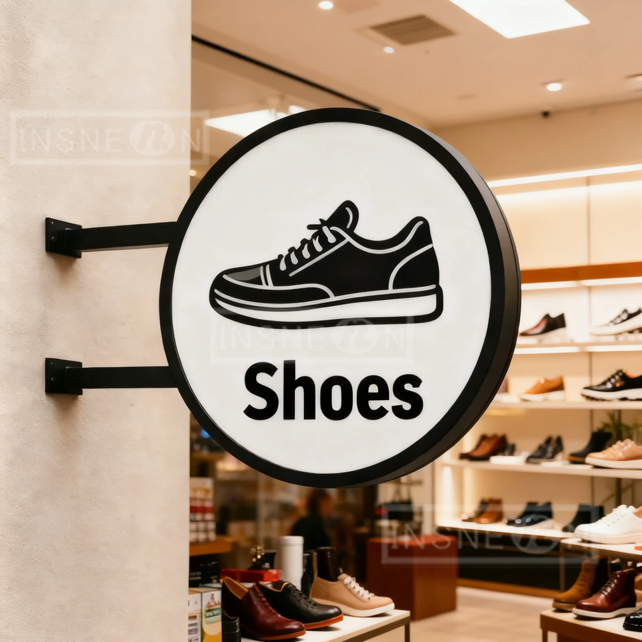 Custom Light Box Sign with Your Text or Logo,For Shoes‑Footwear Fusion Shop, LED Coffee Bar Business Storefront Sign