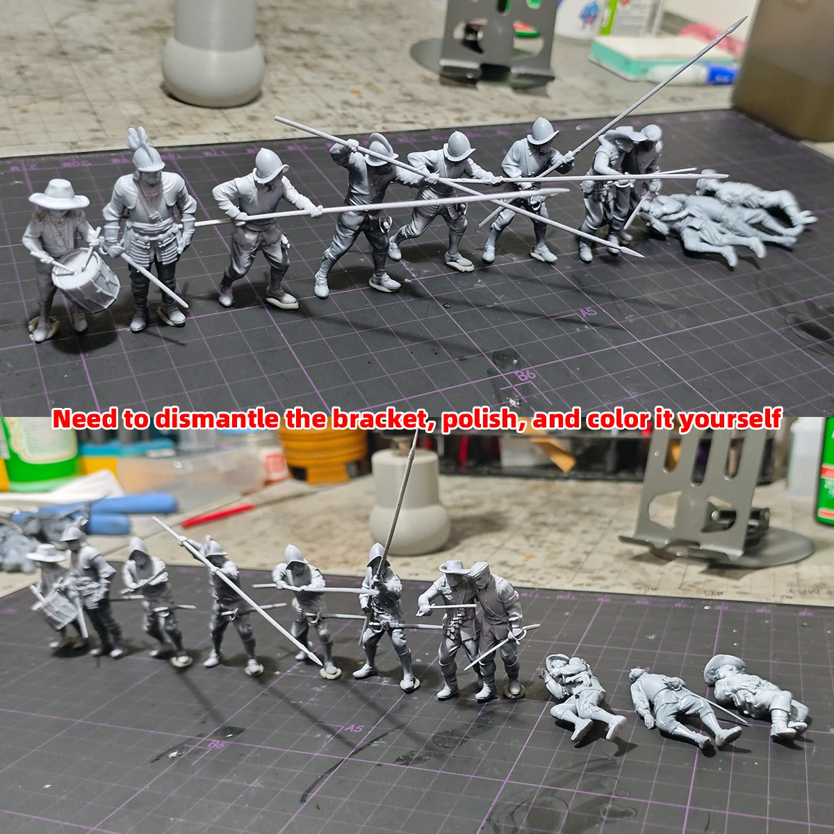 1/35 1/48 1/72 Modellbausatz 3D-Harz Miniatur-Soldatenfiguren Diorama Unbemalt 16. Jahrhundert Spanische Tercio DIY – Detail 6