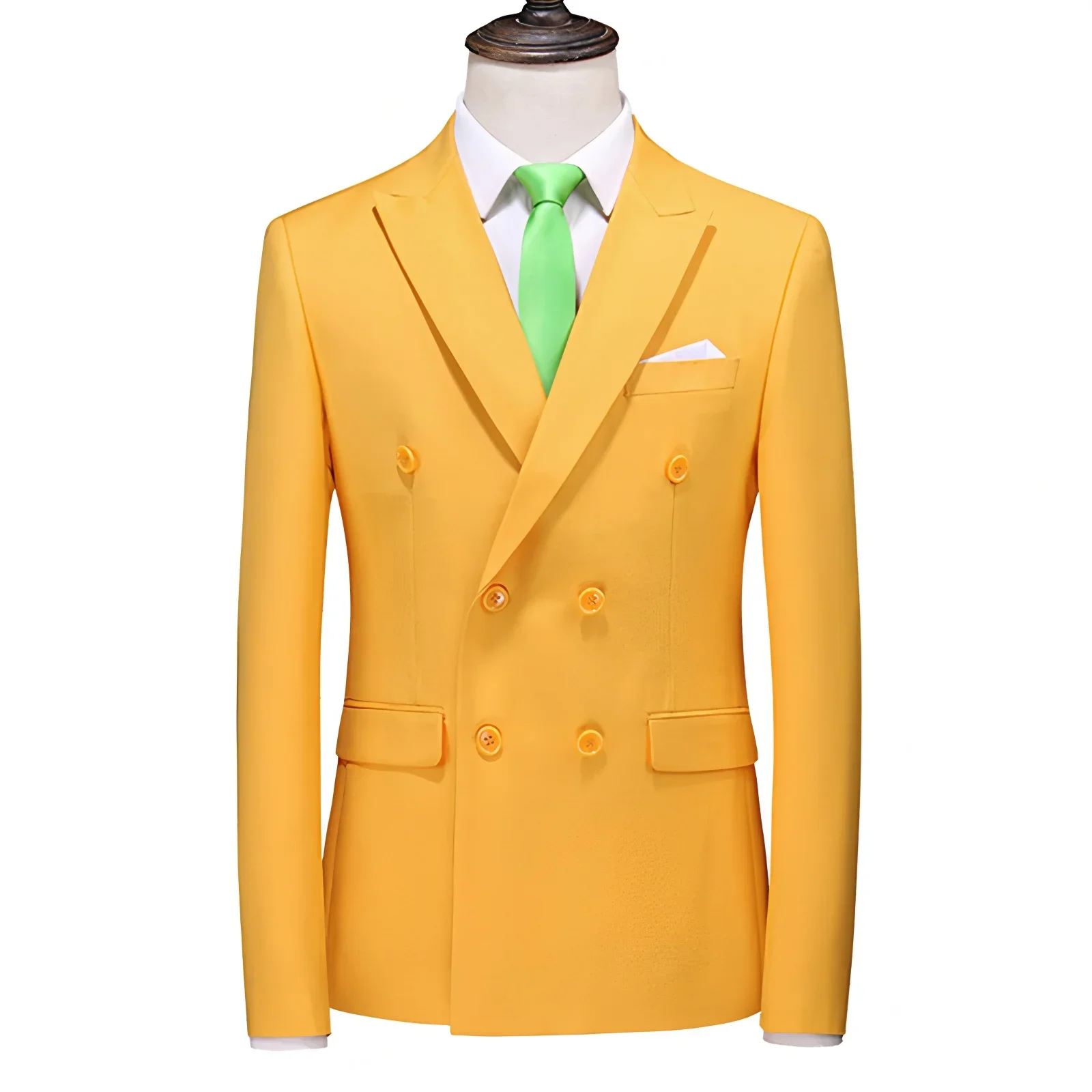 14 Farben Herren Doppelreihige Blazer-Mäntel, Modische Einfarbige Anzüge für Hochzeit, Abschlussball, Business, Casual, Slim Fit – Detail 2