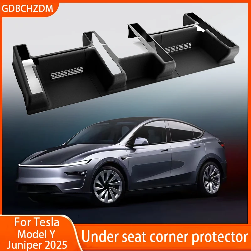 

For Tesla Model Y Juniper 2025 TPE Under Seat Corner Guard Seat Slide Rails Protector Cover Anti-Kick Decor Flocking Accessories
