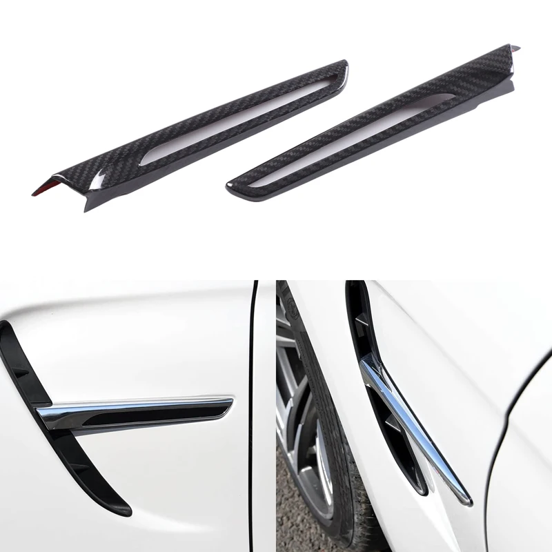 

2Pcs Real Carbon Fiber For BMW M3 M4 F80 F82 Car Side Vent Fender Decoration Sticker Car Exterior Protection Accessories