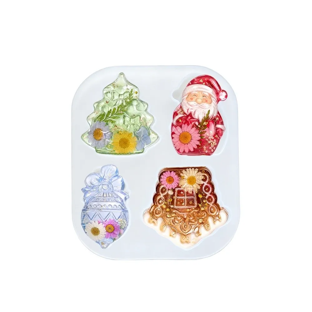 DIY Christmas Mini Mold Multi-purpose Silicone Plaster Wax Epoxy Resin Mold Easy Release Heat-resistant