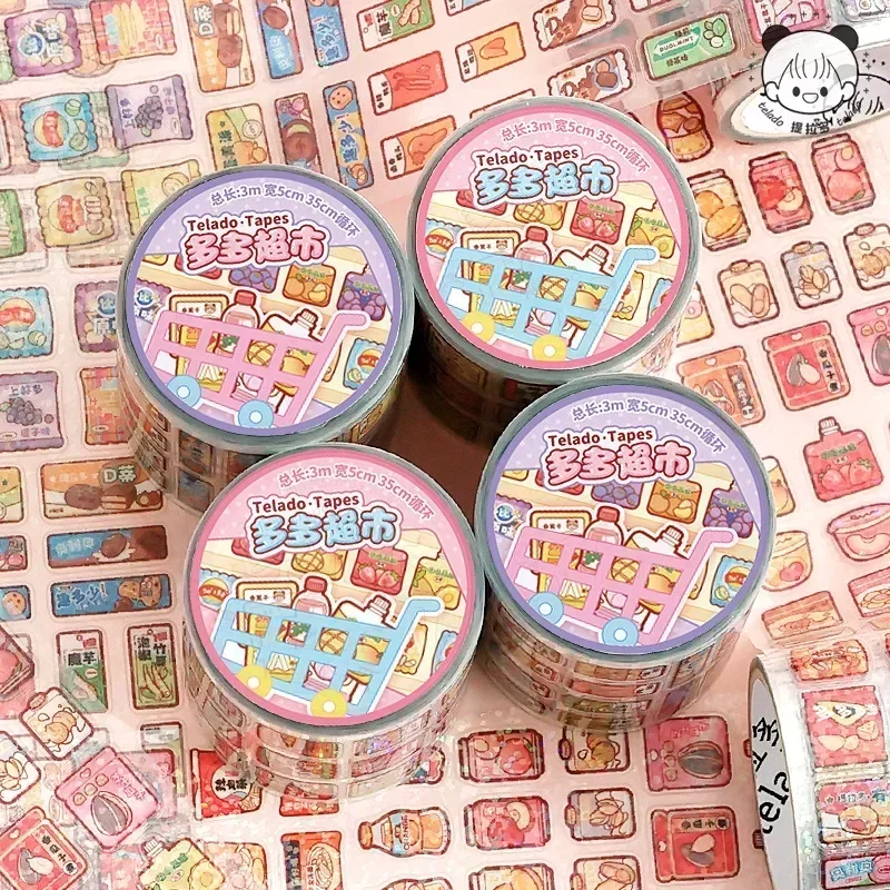 Delicious Food Pet Account Sticker Tape Waterproof Colorful Decorative Diy Pattern Graffiti Decoration