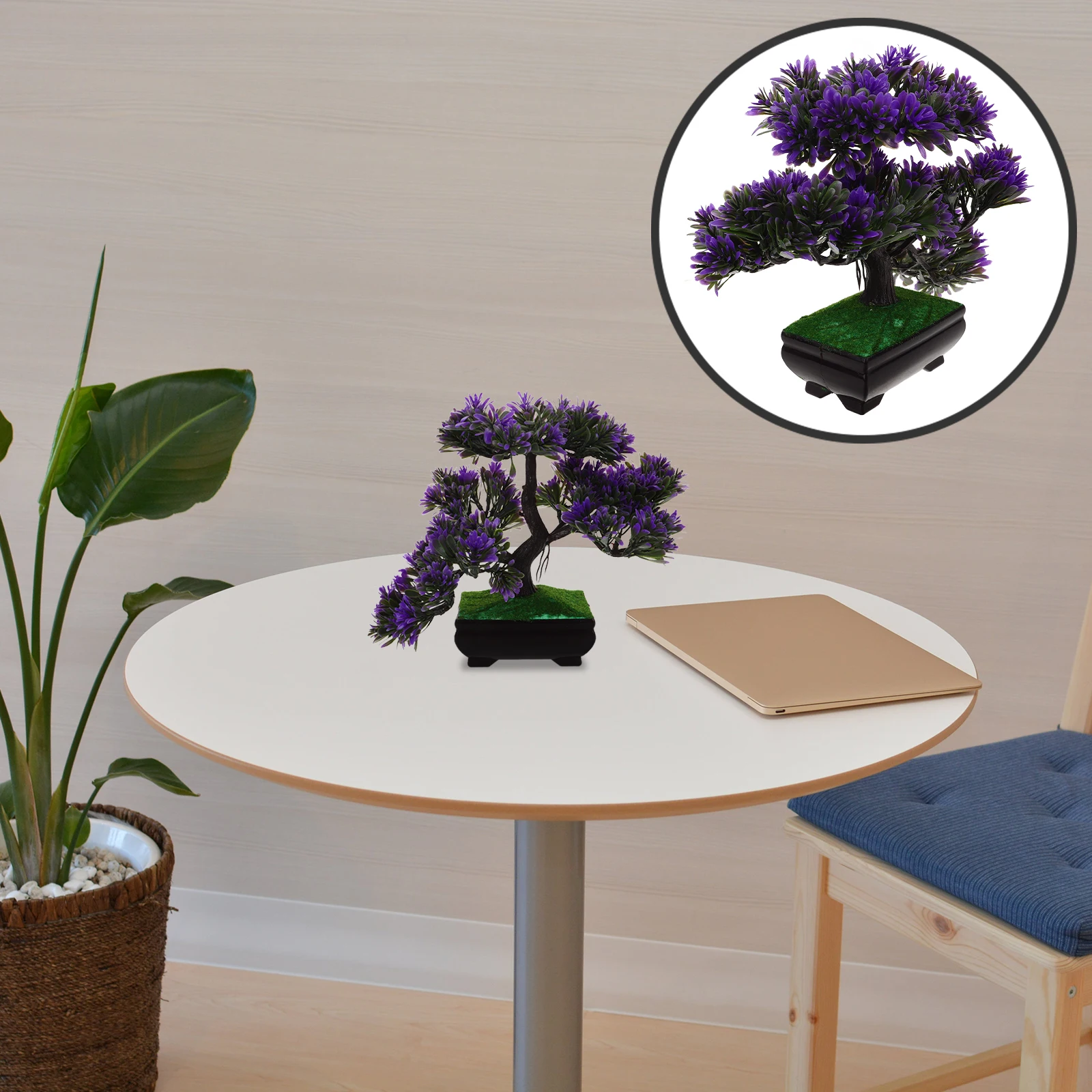 

Artificial Guest-Greeting Pine Bonsai Mini Simulation Tree Plant Home Decor Purple Eco-Friendly Vivid Color