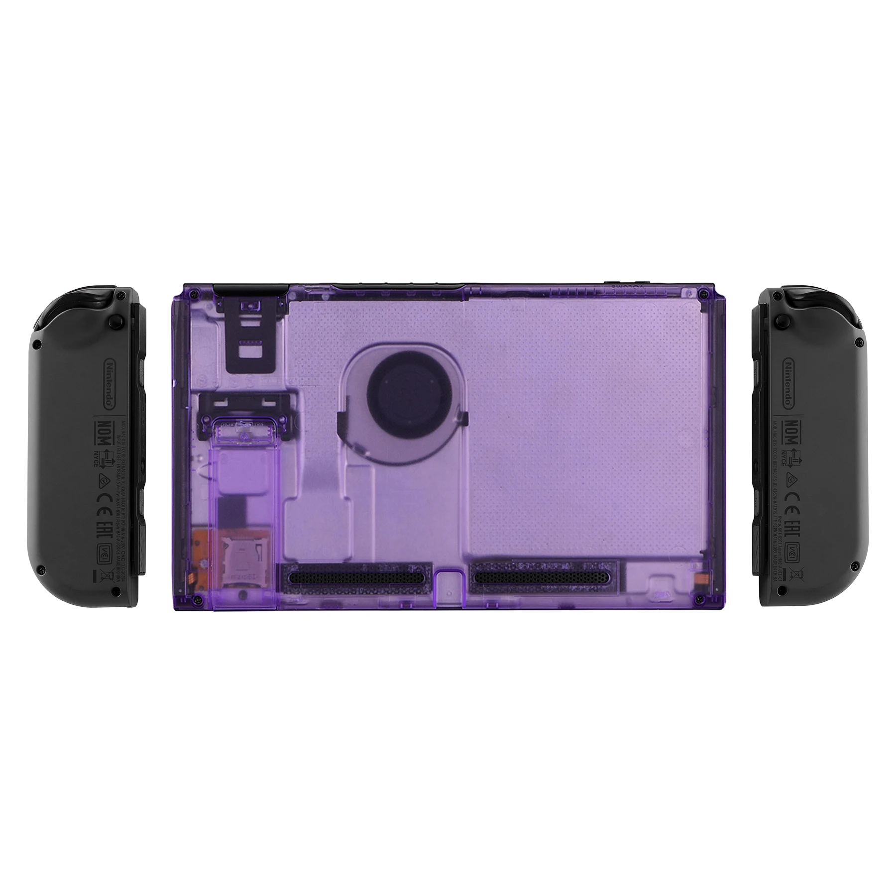 eXtremeRate Back Plate W/Kickstand Replacement Housing Shell Case for Nintendo Switch Console -  Clear Atomic Purple