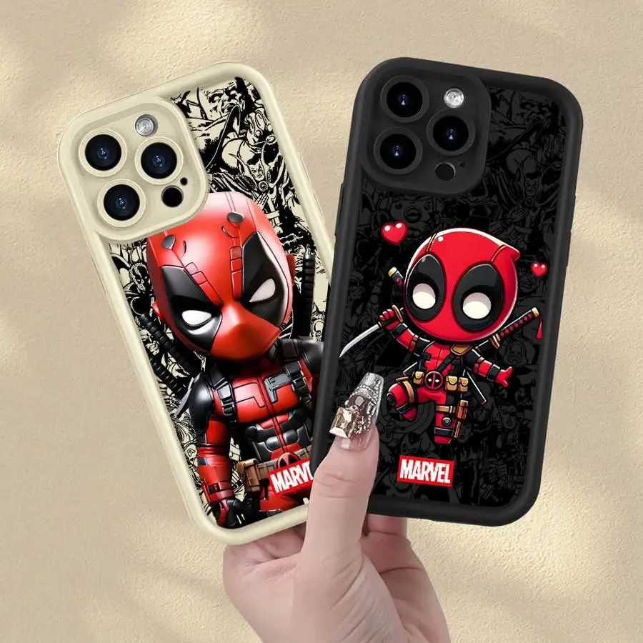 

Phone Case for iPhone 12 13Pro 15 Plus 14+ 16 Pro Max 13 11 16e 14 15Pro Soft Shell 16+ Cool Marvel Deadpool
