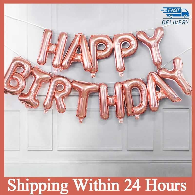 Happy Birthday Balloons 13PCS Party Decoration Gold Letter Foil Ballons Birthday Birthday Balloon Set For Boys Drop Shipping