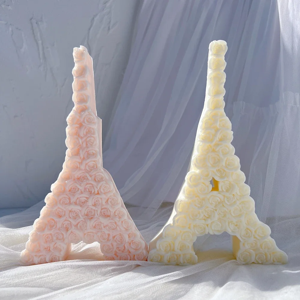 Imagem -05 - Molde de Vela Torre Eiffel Rosa Silicone Decoração Presente de Casamento Dia dos Namorados Designs