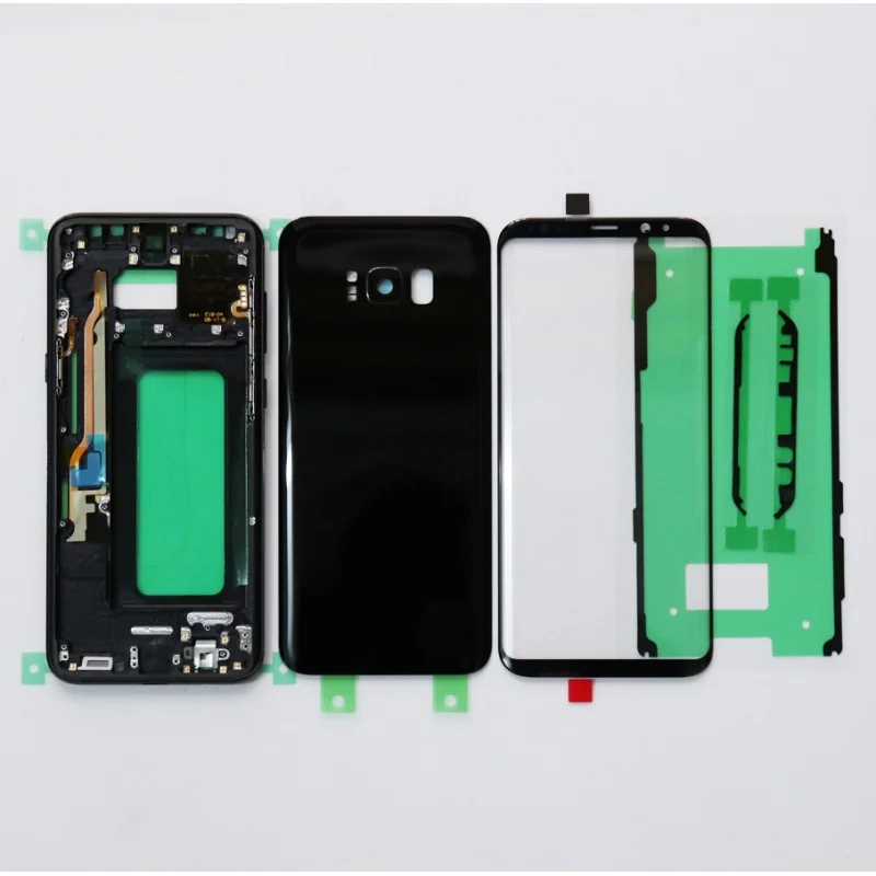 

Full Housing For Samsung Galaxy S8 plus G950 G955 Middle Frame Bezel Chassis Back Glass Cover Front GlassAdhesive