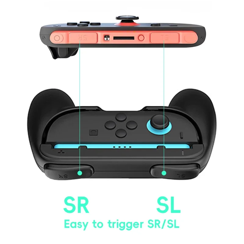 البيانات الضفدع 2 قطعة قبضة للتبديل 2 تحكم Joy con 2 اليسار اليمين JoyCon عصا التحكم حامل اليد لعبة الملحقات