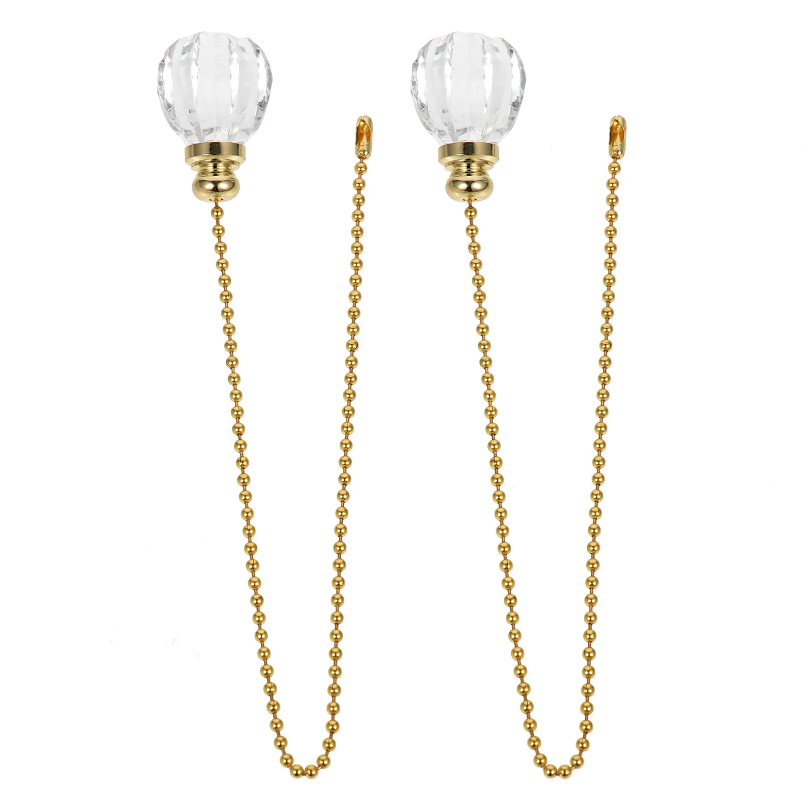 

2pcs Crystal Iron Ceiling Fan Pull Chain Beaded Extenders Connector Decor Hanging Light Pendant Hardware Accessories