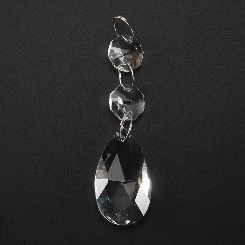 ABLU-24 Pcs Chandelier Crystal Prisms Pendants Set 38 Mm Clear Teardrop Icicle Chandelier Crystals Parts Replacement Crystals