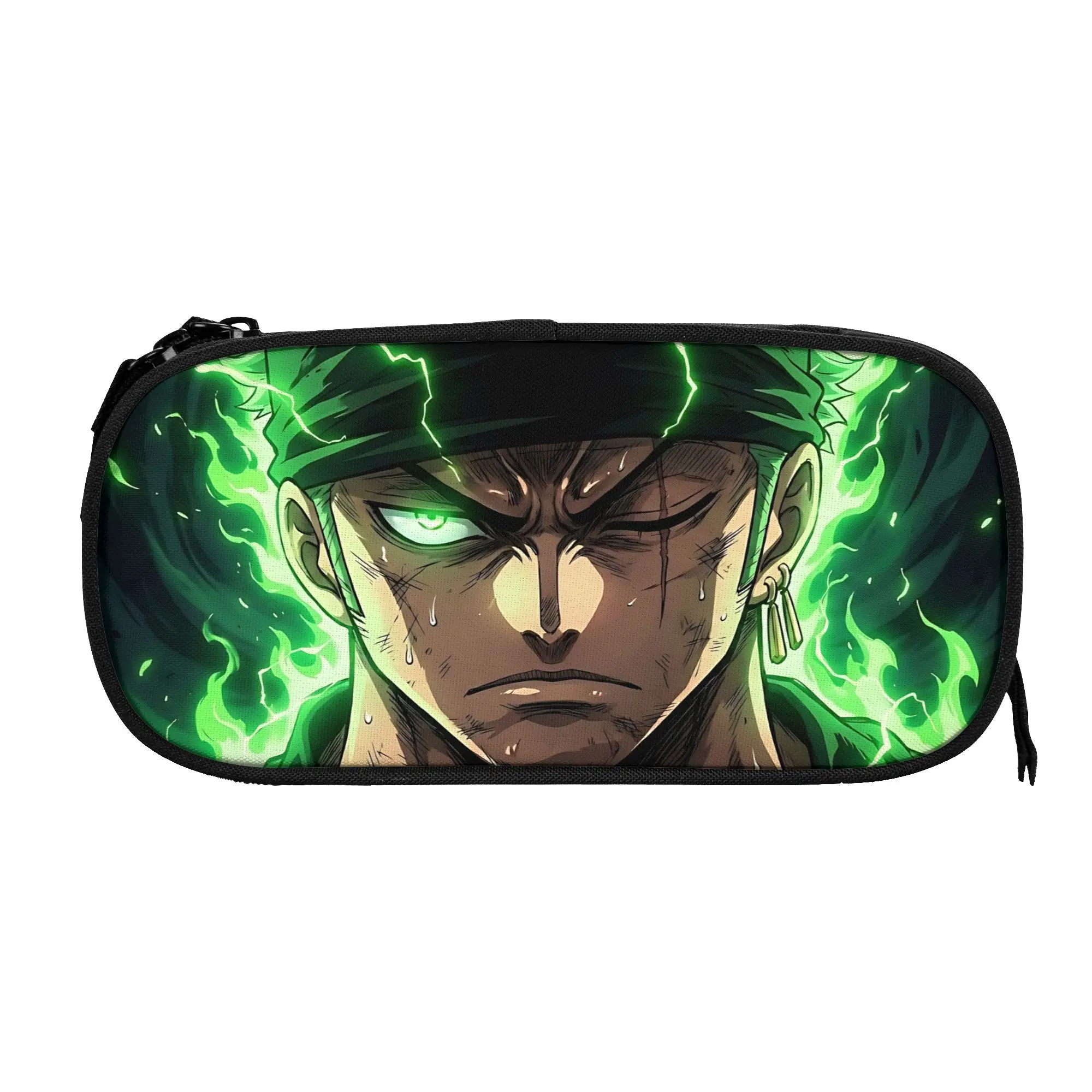 Large Capacity Bags for Child Cartoon One Piece Anime Zoro  School Pencil Bag for Boys Gilrs Kids