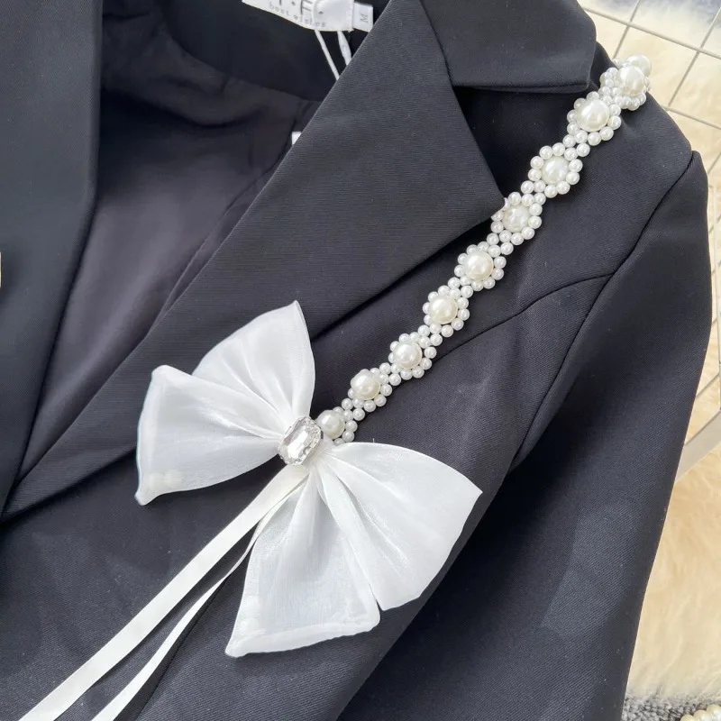 Female Autumn Spring Tops Coat Bow Retro Simple Comfortable Leisure Design Fashion Senior Soft Minority Versatile Thin Brand New