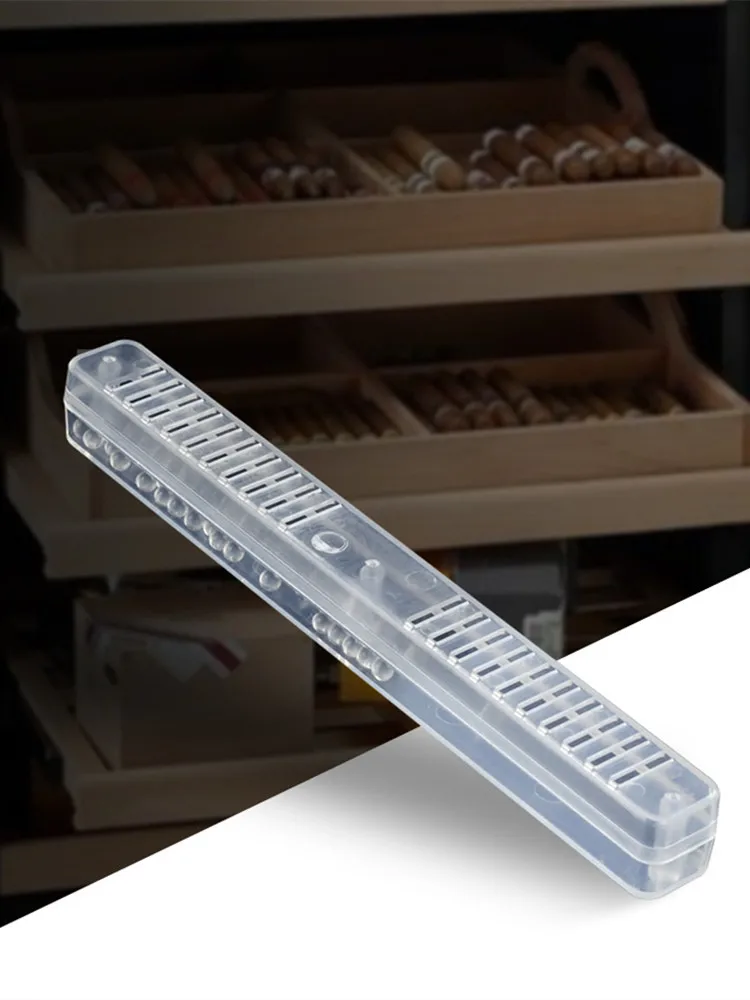 Transparent Crystal Cigar Bar Humidifier Humidor Tube Moisture Strip Travel Storage Box Smoking Accessories