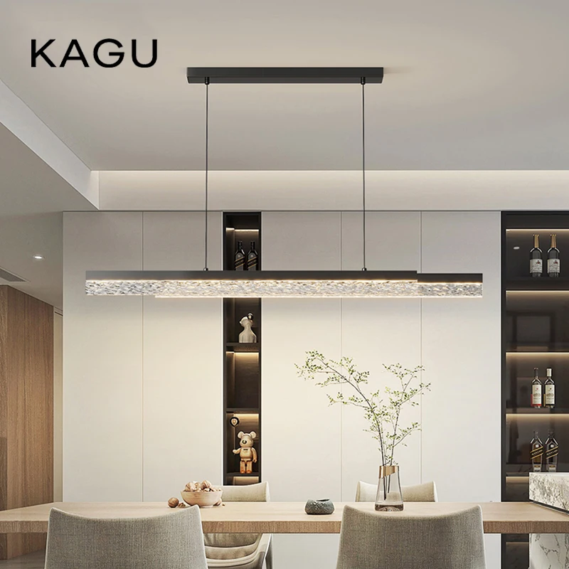 

Modern Light Creative Bar Counter Strip Designer Lamps LED Pendant Light For Dining Table Kitchen Chandelier Adjust Function