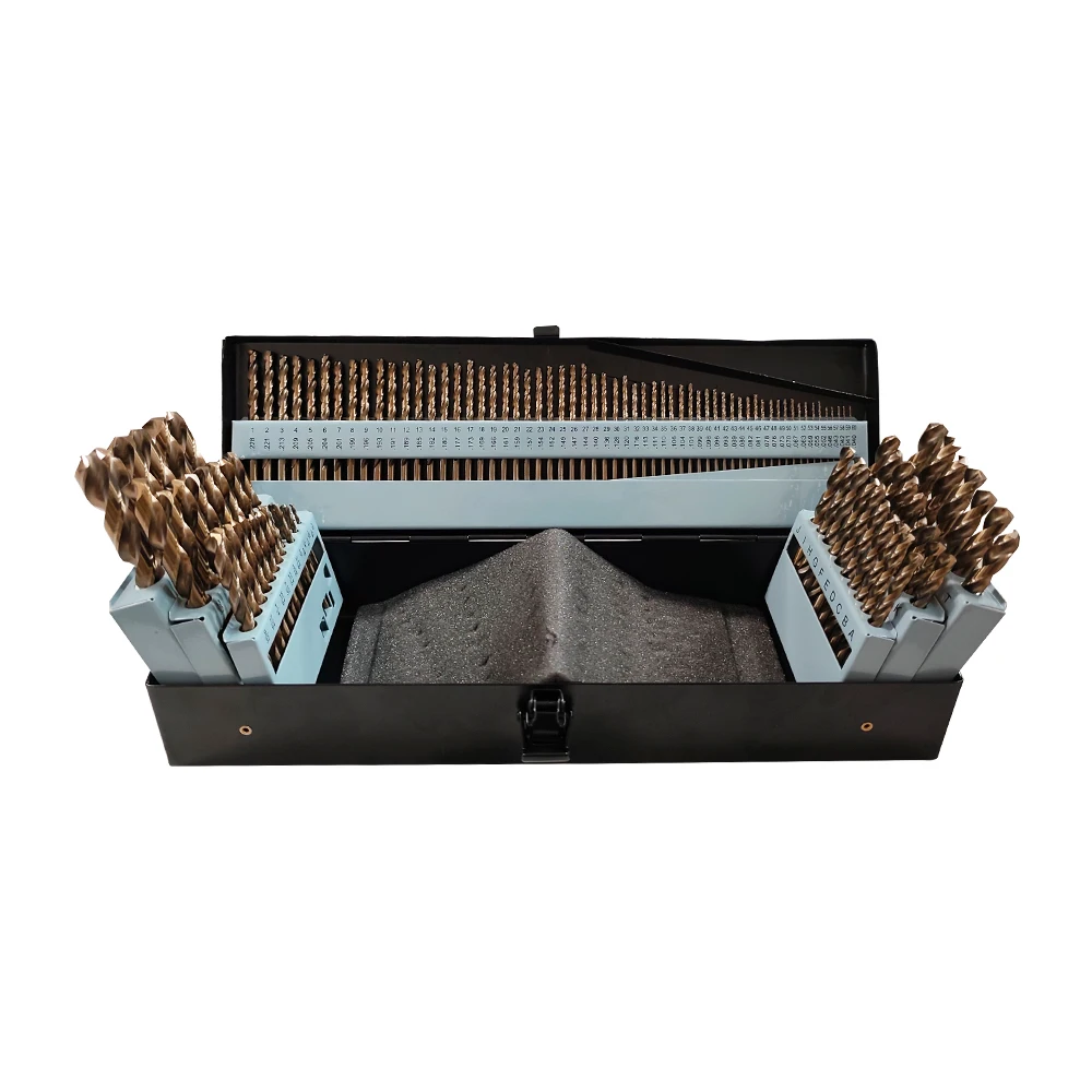 Juego de brocas de cobalto M35 de 115 piezas (1/16"-1/2"): acero inoxidable y metal endurecido