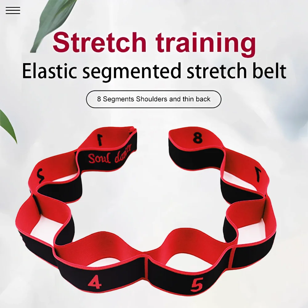 8-teiliger Stil für Tanz, Yoga, Dehnungsgürtel, Pilates, Fitness, Spannung, digitale Elastizität, lateinamerikanisches elastisches Stretch-Widerstandsband – Detail 3