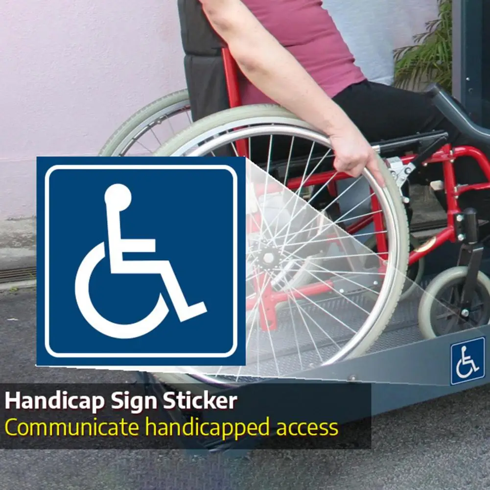 4 Sheets Disability Stickers Waterproof Scratch Resistant Clear Content UV Resistant Disabled Wheelchair Sign Security Labels St