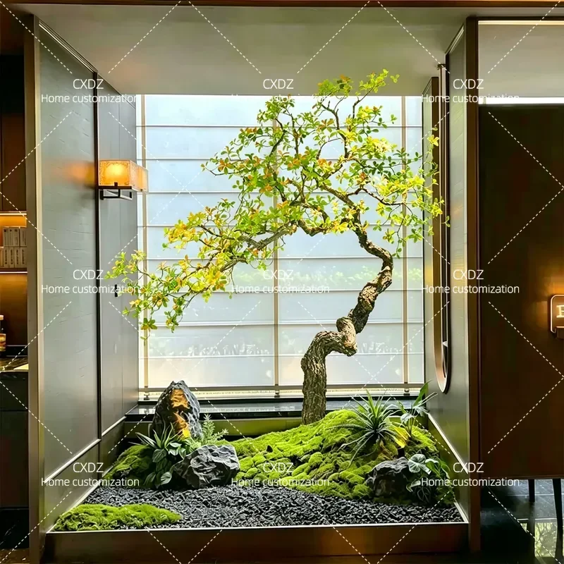 Island spring flower simulation green plant indoor bionic decorative landscaping plant Chinese patio landscape tree horse