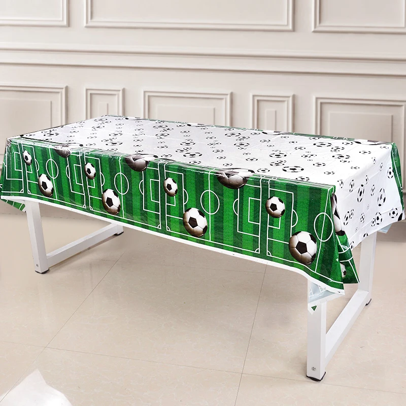 Soccer Party Disposable Tablecloth Kids Boy Football Sports Theme Birthday Table Cover Decoration Favors Supplies Baby Shower