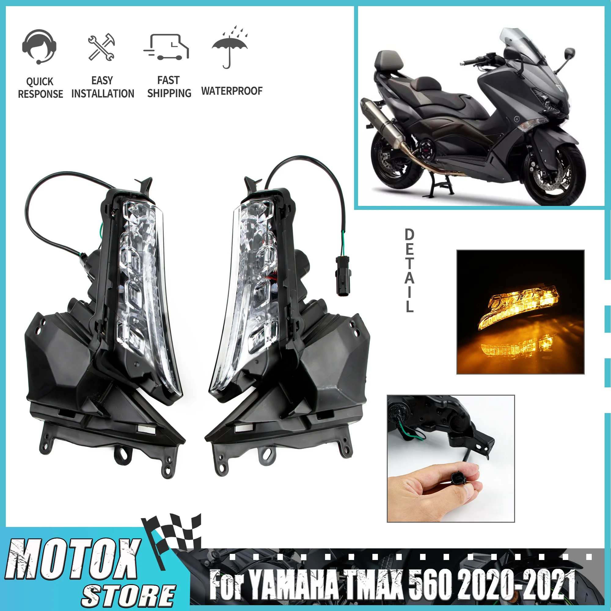 Подходит для YAMAHA TMAX560 Tech Max 560, светодиодный передний указатель поворота 2020 2021T-MAX TMAX 560 2020 2021 20, аксессуары для мотоциклов