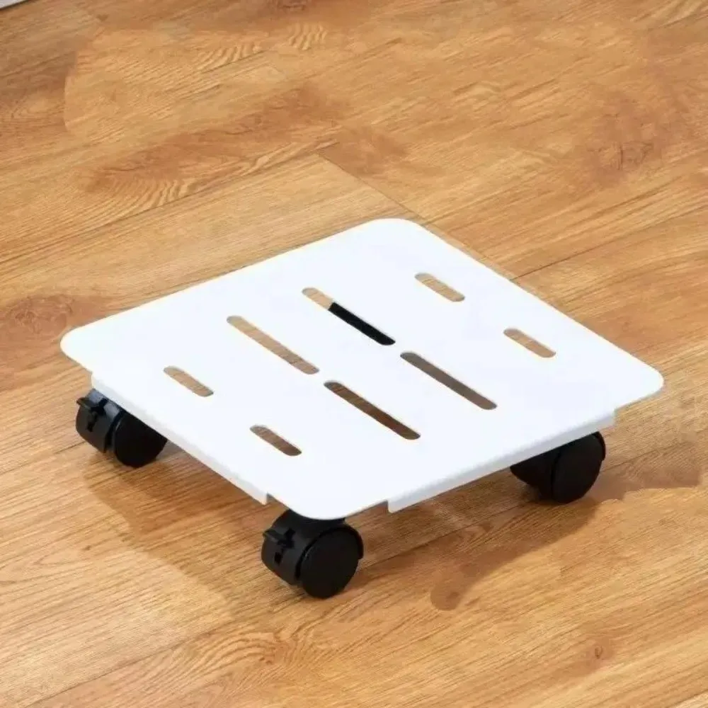 Indoor Outdoor Plant Pot Tray Metal with Wheels Plant Stands Movable 360° Rotation Plant Mobile Trolley For Heavy Plants