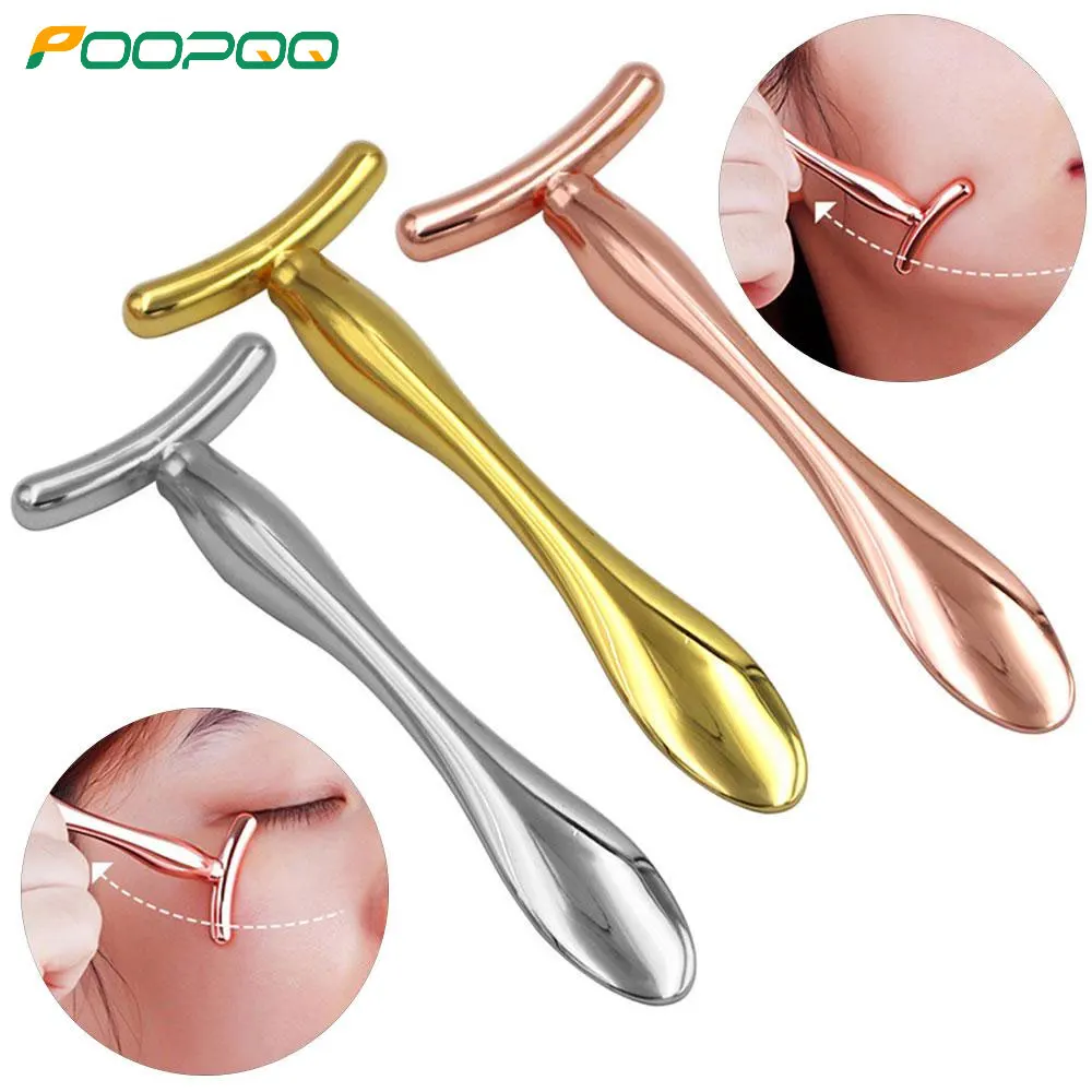 Metal Eye Cream Applicator Face Roller Massager Tool,Eye Massage Wand Stick Women Facial Massager for Reducing Puffiness Wrinkle