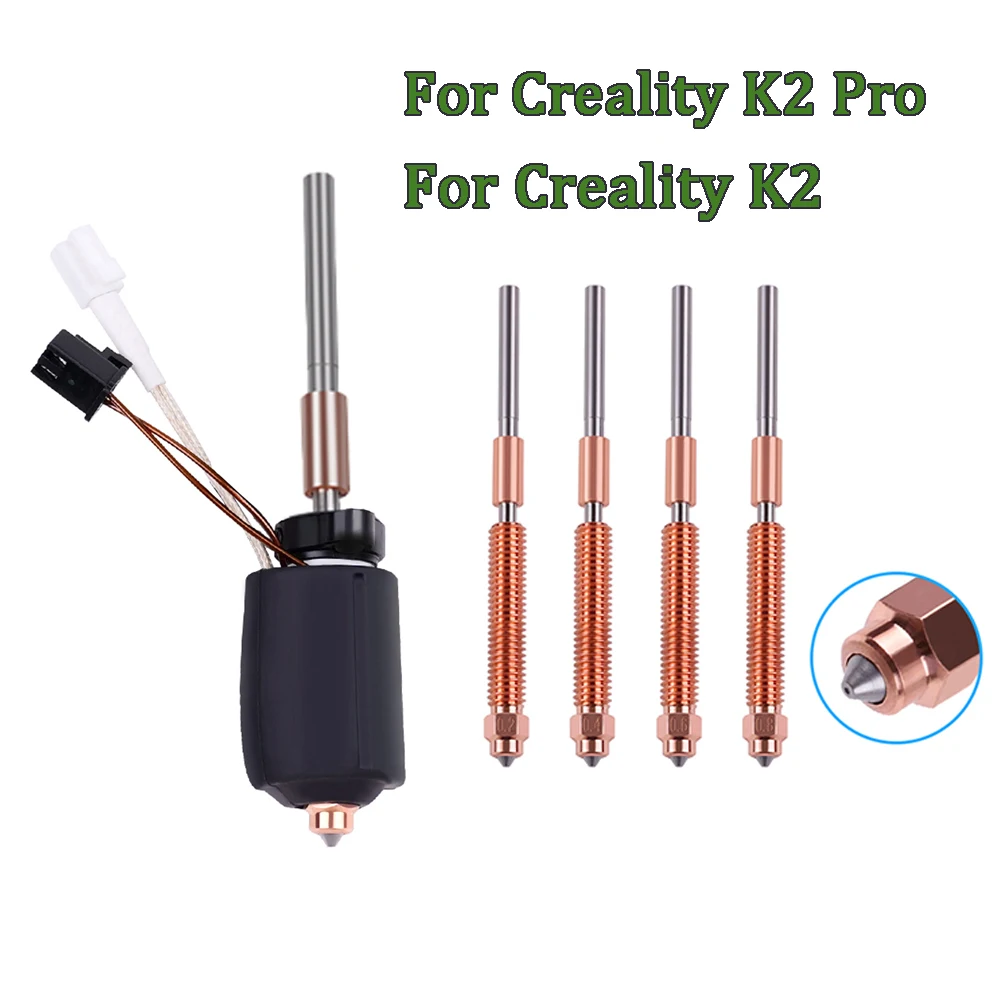 

For Creality K2 K2Pro Hotend Kit Ceramic Heating Block Kit 0.4mm All-metal Integrated Quick Swap Nozzle 350°C For Creality K2Pro
